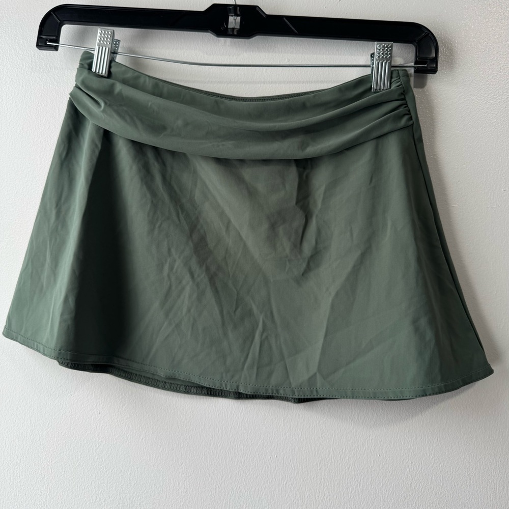 Karla Colletto  Ruched Waistband Skirt Swim Coverup A Line Stretc…